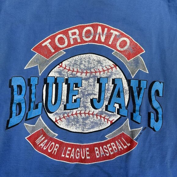 Toronto Blue Jays 1988 Short Sleeve Shirt Single Stitch L Waves Actionwear READ - Picture 3 of 8